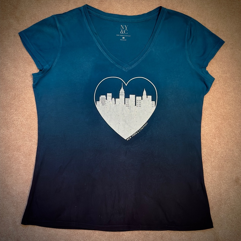 (#158) Women’s New York & Company Y2K Bedazzled T-Shirt